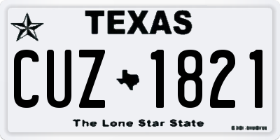 TX license plate CUZ1821