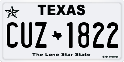 TX license plate CUZ1822