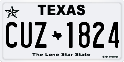 TX license plate CUZ1824