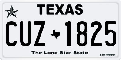 TX license plate CUZ1825