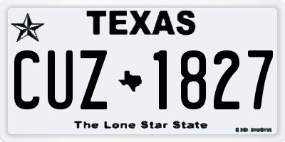 TX license plate CUZ1827
