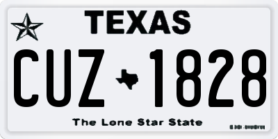 TX license plate CUZ1828