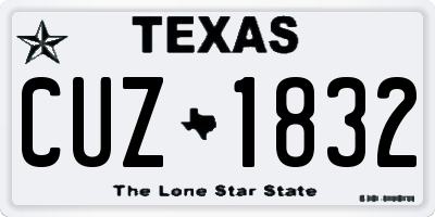 TX license plate CUZ1832