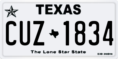 TX license plate CUZ1834
