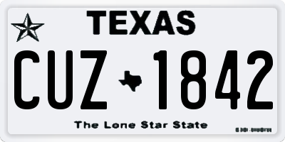 TX license plate CUZ1842