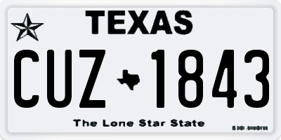 TX license plate CUZ1843