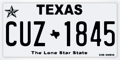 TX license plate CUZ1845