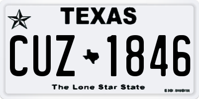 TX license plate CUZ1846