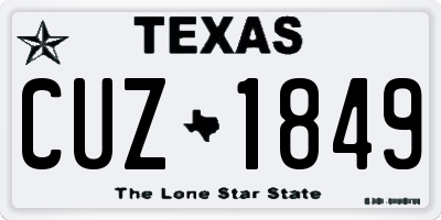 TX license plate CUZ1849