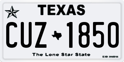 TX license plate CUZ1850