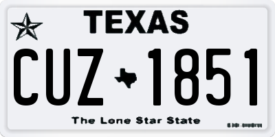 TX license plate CUZ1851