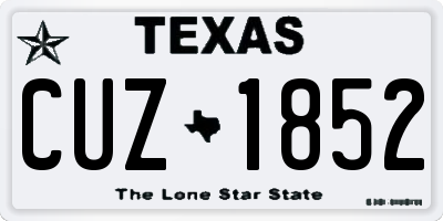 TX license plate CUZ1852