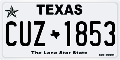 TX license plate CUZ1853
