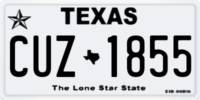 TX license plate CUZ1855