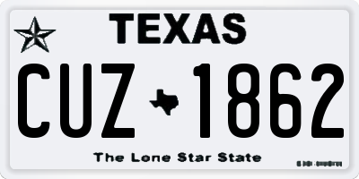 TX license plate CUZ1862