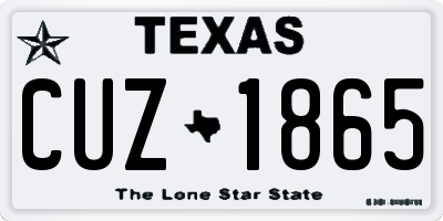 TX license plate CUZ1865