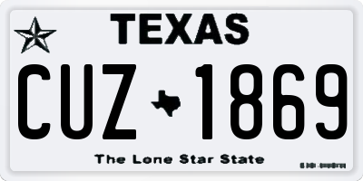 TX license plate CUZ1869