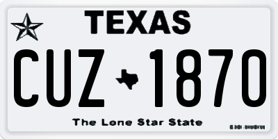 TX license plate CUZ1870
