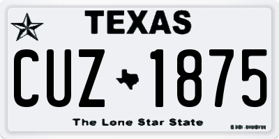 TX license plate CUZ1875