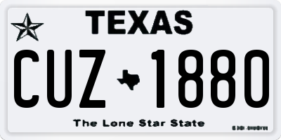 TX license plate CUZ1880