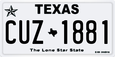 TX license plate CUZ1881