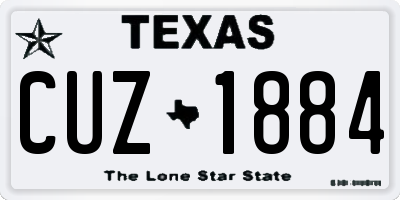 TX license plate CUZ1884