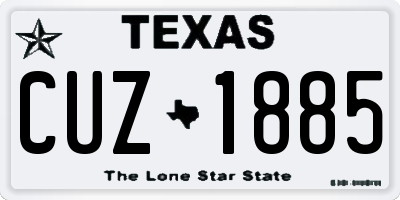 TX license plate CUZ1885