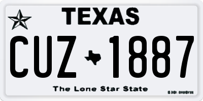 TX license plate CUZ1887