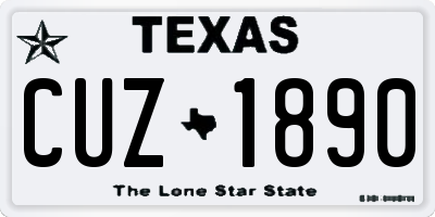 TX license plate CUZ1890