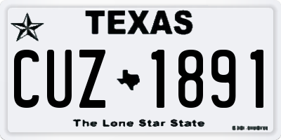 TX license plate CUZ1891