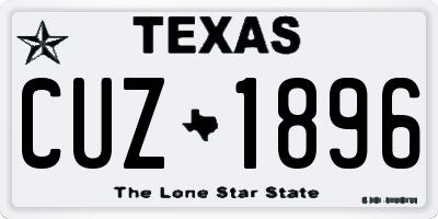 TX license plate CUZ1896