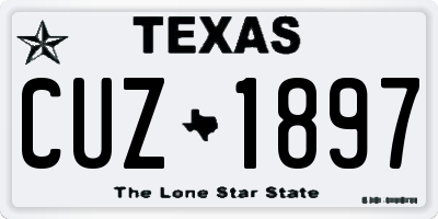 TX license plate CUZ1897