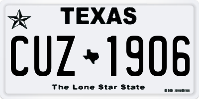 TX license plate CUZ1906