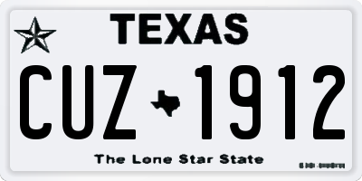 TX license plate CUZ1912