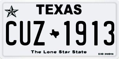 TX license plate CUZ1913
