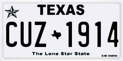 TX license plate CUZ1914