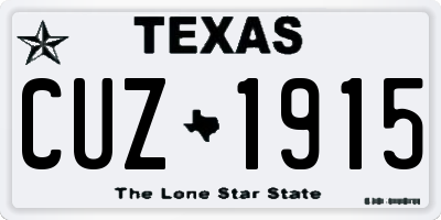 TX license plate CUZ1915