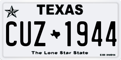 TX license plate CUZ1944