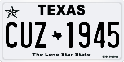 TX license plate CUZ1945