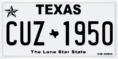 TX license plate CUZ1950