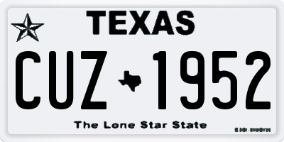 TX license plate CUZ1952