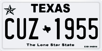TX license plate CUZ1955