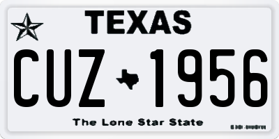TX license plate CUZ1956