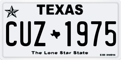 TX license plate CUZ1975