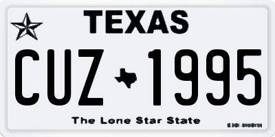 TX license plate CUZ1995