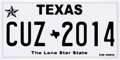 TX license plate CUZ2014