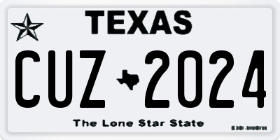 TX license plate CUZ2024