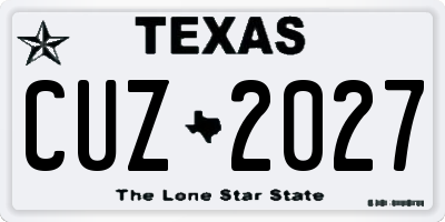TX license plate CUZ2027