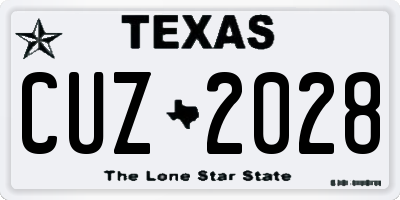 TX license plate CUZ2028