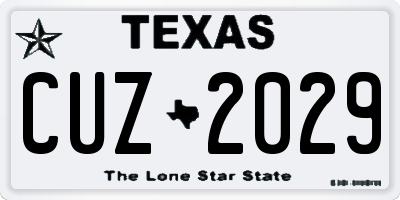 TX license plate CUZ2029